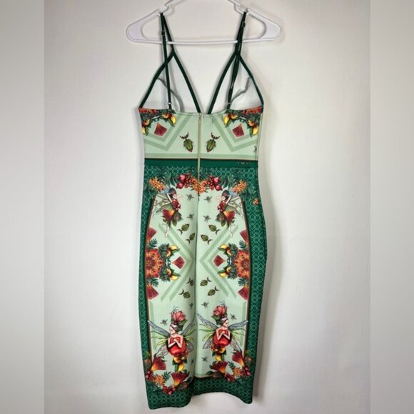 NWT COLCCI Made in Brazil‎ 🇧🇷 V neck Sleeveless Bodycon Floral Midi Dress Sz 4 - Picture 5 of 14